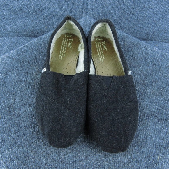 TOMS Women Flat Shoes Black‎ Fabric Slip On Size 8.5 Medium - Picture 3 of 9